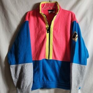 Vintage Ocean Pacific Colorblock Fleece Quarter Zip 90s OP Pullover